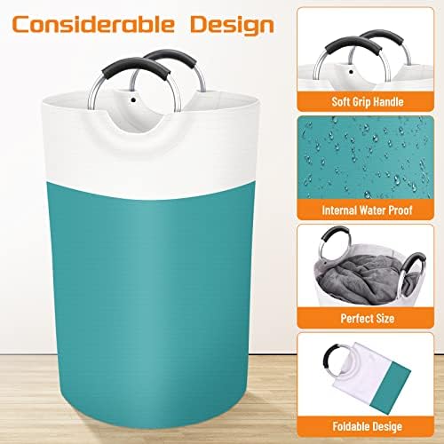 BlissTotes 75L Laundry Basket, Freestanding Collapsible Hamper, Green - Image 3