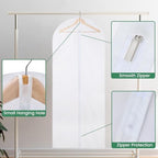 Carbrea 6 Pack Translucent Garment Bags for Hanging Clohes - 24" x 57" - Image 4