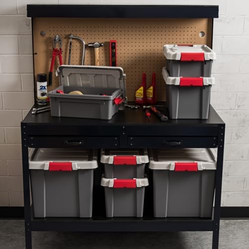 IRIS USA 6-Pack 20 Gal Heavy Duty Lockable Storage Totes with lids, Gray - Image 2