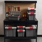 IRIS USA 6-Pack 20 Gal Heavy Duty Lockable Storage Totes with lids, Gray - Image 2