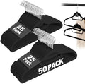 Velvet Hangers 50 Pack, S-Shaped and Stackable Felt Hanger(Black) by UEAKPIC