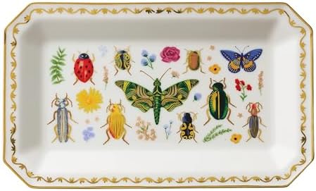 RIFLE PAPER CO. Curio Porcelain Large Catchall Tray, Gilded Accents & Rim by RiflePaperCo