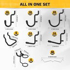 ELEAD 200-Piece Extra Thick Pegboard Hooks Set, 1/4" Heavy Duty Black Peg Board Organizer Accessories, Metal Pegboard Accessories with Pegs Lock, Peg Board Hooks for Hanging - Image 3