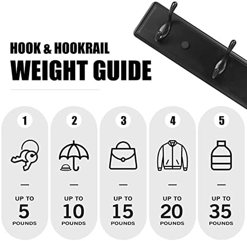 Badiano Heavy Duty Wooden Coat Rack, Wall-Mounted Organizer, 19 Inch, Black - Image 3