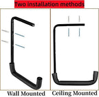 Heavy Duty Garage Storage Hooks, Overhead Garage Storage Rack, 4 Pack Wall Mounted Ladder Hook, Utility Ceiling Hangers & Organizer for Wood,Tools, Bicycle (10 x 14 Inch) - Image 3