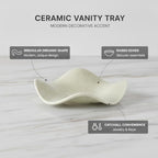 Effortless Catchall Tray for Keys and Jewelry, Irregular Ceramic Bowl with Matte Finish, Modern Nightstand Organizer, 7.7 x 7.7 Inches - Image 5