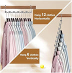 Space Saving Hangers for Clothes 6 Pack, Sturdy Metal Hangers Wardrobe Organizer, Magic Cascading Hanger, Closet Space Saver Closet Organizers and Storage - Image 2
