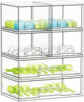 SpaceAid Bottle Storage Organizer Baby - Acrylic Bottles Station Organizer Container, Stackable Clear Drawers for Countertop, Vanity, Bathroom, Cabinet, Pantry Organization, 6 Pack, 4S2L, 15.6"H by SpaceAid