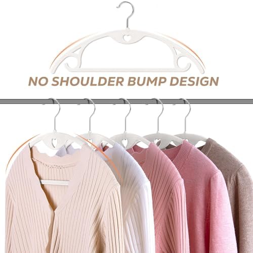 Plastic Hangers White Clothes Hanger 30 Pack | No Shoulder Bumps, 360°Swivel Hook, Thin, Space Saving for Closet, Fit for Suits Pants Heavy Duty Adult Coat Shirt Dress - Image 4