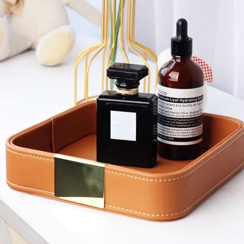RY Leather Catchall Tray - Stylish Desktop Organizer for Entryway, Jewelry, Watches, Keys, Phones, Wallets - Premium Quality in Black, Gray, Green (Green) - Image 4
