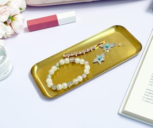 3 Pack Small Gold Mini Tray, 7.9" Stainless Steel Decorative Tray - Image 4