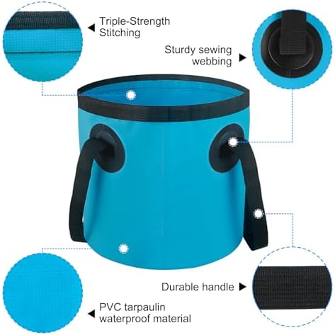 Car Wash Bucket 3.2 Gallon, Collapsible Bucket for Cleaning Supplies Car Wash Fishing, Plumbing Water Container Outdoor Camping Kids Sand Play Toy Organizer, Portable Laundry Wash Basin RV Essentials - Image 3