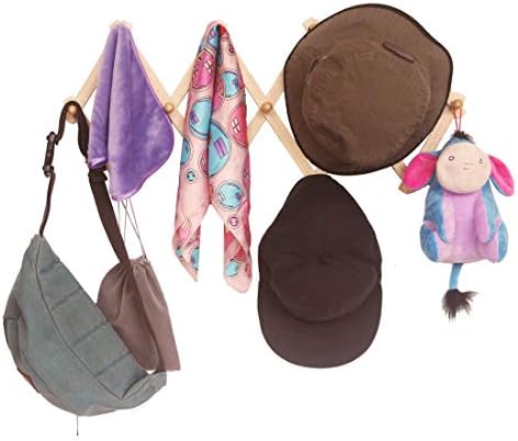 AMAPON Accordion Wall Hanger Expandable Coat Hat Rack 10 Peg Hook 2 Pack - Image 7