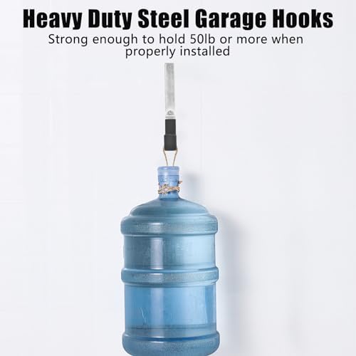 AccEncyc Heavy Duty Garage Hooks, 2Pcs Stainless Steel Wall Mount Hooks, 50lb Weight Capacity, for Garden Hose, Bike, Ladder, Tool Organizer (Medium) - Image 3