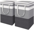 HomeHacks 2-Pack Large Laundry Basket, Waterproof, Freestanding Laundry Hamper, Collapsible Tall Clothes Hamper with Extended Handles for Clothes Toys in the Dorm and Family Gradient Grey, 88L | Waterproof, Freestanding, Collapsible Clothes Hamper with... by HomeHacks