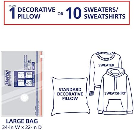 Hefty Shrink-Pak - 4 Large Vacuum Storage Bags for Clothes, Pillows, Towels, or Blankets - Space Saver Vacuum Sealer Bags Ideal Under Bed Storage Solutions - Image 5