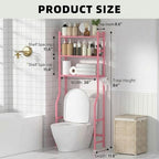 GloTika 3-Tier Over Toilet Storage, Anti-Tilt, 64" H, Pink - Image 2