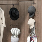 LINFIDITE 10 Pack Hat Rack Hanger Holder Organizer Flexible Multi Hook Wall Mounted Over Door Baseball Cap Display Storage Rack Cap Holder, Closet HangingStorage Rack w Hanging Hook Black - Image 3