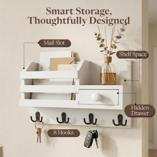 Key Shelf Mail Holder White - Image 4