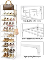 Metal Shoe Rack Organizer 10 Tiers, 20-24 Pairs Narrow Tall Shoe Racks for Closets Entryway - Vertical Boots Organizer Storage - Sturdy Shoe Shelf Cabinet White - Image 6