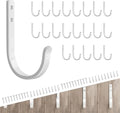 22LB Wall Hooks for Hanging Towel/Coat, White 20 Pack by Josmimic