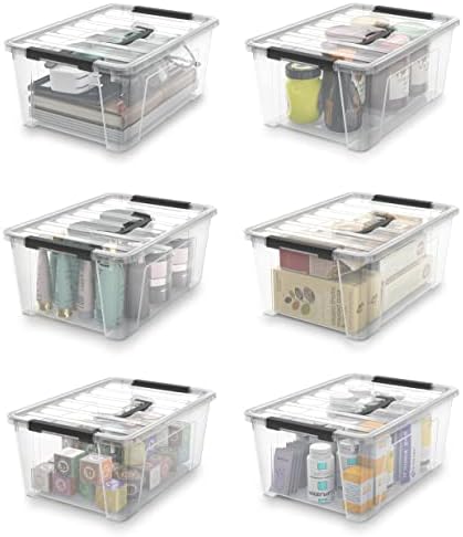 WYT Clear Storage Latch Bins, 6-Pack Storage Organizer Box with Handle and Lids, 5-Litre - Image 4