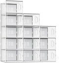 SEE SPRING X-Large Shoe Storage Box Fit Size 11, Clear Plastic Stackable Shoe Organizer for Closet, Space Saving Sneaker Shoe Rack Containers Bins Holders for Entryway, 12 Pack Clear by SEESPRING
