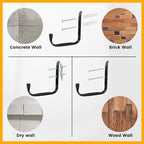 GURADESIGN 8-Pack Heavy Duty Garage Hook for Hanging 50 lbs, J Utility Hooks for Garage, Metal Wall Hooks Heavy Duty, Garage Hook for Hanging, Black - Image 4