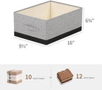 linen closet organizers and storage, 3 Pack Large Storage Baskets, Washable, Clothing Storage Bins with Handle, Closet Organizer for Storage Sweater,Sheets (gray black, 16" x9½x6¾) - Image 2