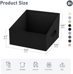 DIMJ Trapezoid Storage Bins for closet shelves, Closet Organzier Bins with Handle, Foldable Closet Storage Bins Basket, Closet Organizers and Storage for Toys, Books, 6 Packs, Black - Image 2