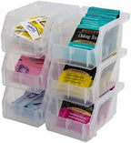 ReadySpace Extra-Small Stackable Plastic Storage Bins, 12-Pack, Clear - Image 6