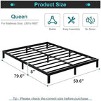 Maenizi 8 Inch Bed Frame Queen Size, Queen Platform Metal Bed Frame - Image 2