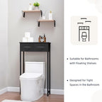 MOHOPE 2-Tier Over The Toilet Storage with 2 Fabric Drawers, Freestanding Above The Toilet Storage Cabinet, Space Saver Metal Over Toilet Bathroom Organizer Shelf for Small Space, Black - Image 7