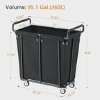 Gewudraw Extra Large Laundry Hamper with Wheels, Heavy Duty Hamper, 360L - Image 5