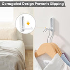 Dntorx Folding Wall Hooks, 2 Pack, White, Zinc Alloy, Heavy Duty Coat Hooks - Image 6