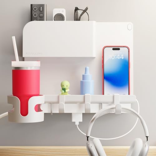 WallShelfie Bedside Wall Organizer & Dorm Decor for Dorm Room - 2.0, White by Smallish