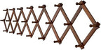 SKOLOO Accordion Wall Hanger with 22 Hooks, Modern Expandable Coat Rack Hat Rack for Wall, Solid Wooden, Walnut Color by SKOLOO