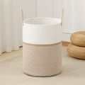 Laundry Basket Hamper Tall Rope Storage Woven for Blanket toys Dirty Clothes in Living Room Bathroom Bedroom (Blend White & Camel, 60L/15.8Gal) by AMTOTAM