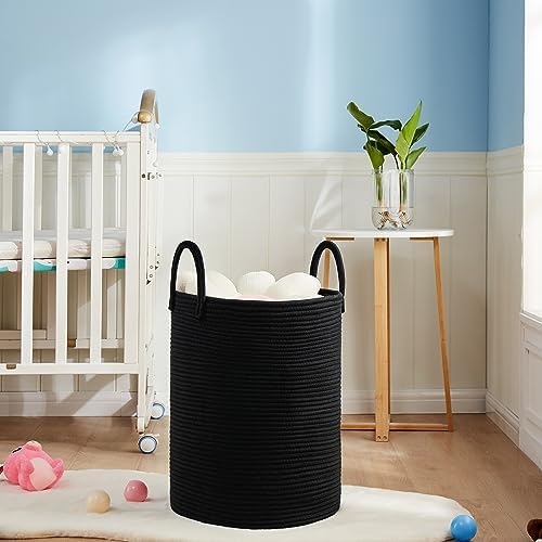 YOUDENOVA Cotton Laundry Hamper, 72L Tall Storage Basket-Black - Image 7