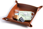 Leather Jewelry Valet Tray for Women and Man (2PCs Brown-B) - Image 4