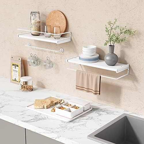Forbena Bathroom Shelves for Wall Set of 2, White Nursery Floating Book Shelves for Kids Room, Small Wall Mount Bookshelf and Toy Storage Organizer for Baby Toddlers Teens Boys Girls Bedroom - Image 6
