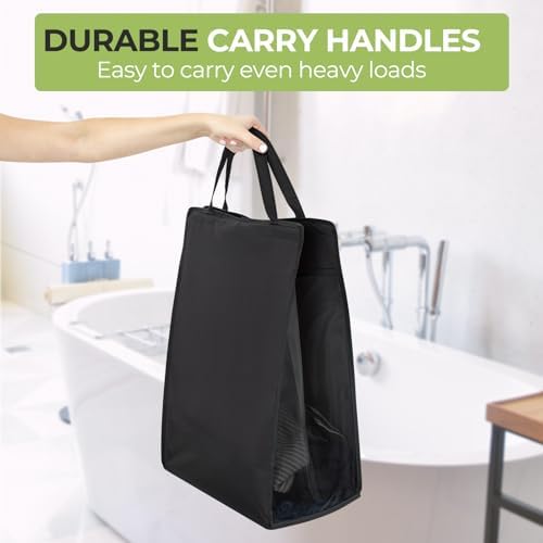 FENTEC 1 Pack Black Hanging Laundry Hamper，Laundry Hamper Bag with Handles - Image 6
