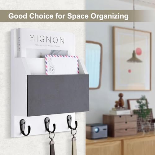 Key and Mail Holder for Wall Mount, Mail Holder with Chalkboard - Image 2