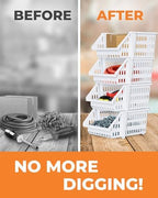 Small Stackable Storage Bins Open Front for Pantry Storage, 8 Pack - White - Image 5