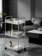 Sooyee Clear 3-Tier Plastic Rolling Utility Cart with Wheels - Image 2