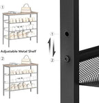 HOOBRO Shoe Rack for Entryway, 4-Tier Shoe Organizer with Adjustable Mesh Shelves, 12-16 Pairs of Shoes, Spacious Floor Mount, Metal, Industrial, Shoe Shelf for Closet, Rustic Brown BF42XJ01 - Image 3