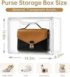 Purse Organizer for Closet,Clear Acrylic Display Case for Handbag Organizer, Purse Storage Box with Magnetic Door, Plastic Storage Bins for Book, Collectibles, Cosmetic (5 Pack) - Image 2