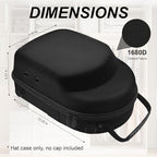 Hard Hat Travel Case for Baseball Caps 1 Piece Black - Hat Protector with Handle, Adjustable Shoulder Strap & Luggage Strap, Stores 6 Hats for Travel, Home, Gifts - Image 3