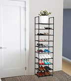 FIDUCIAL HOME 10 Tiers Shoe Rack Organizer 20 Pairs Tall Shoe Shelf | Tall Narrow Space Saving for Closet Entryway Dorm, Easy to Assemble, 17"L x 11"W x 68.8"H, Black - Image 5