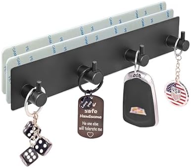 StrugDeas Key Holder for Wall with 2 Self-Adhesive Tapes, Black by StrugDeas